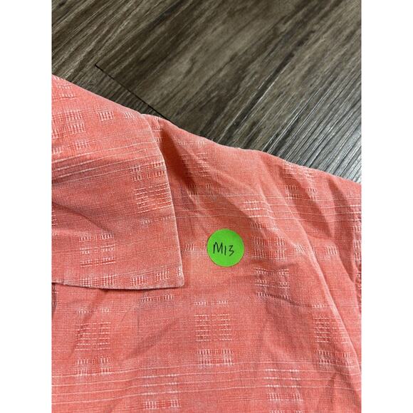 Tommy Bahama Shirt Men's‎ Large Pink 100% Silk Button Down Short Sleeve Collared - Picture 5 of 5